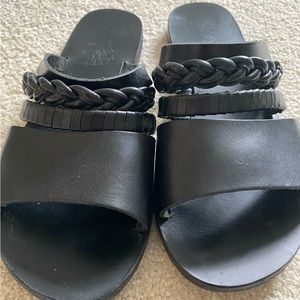 Ancient Greek Black Sandals Sz 38